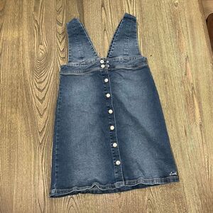 Levi's Youth Girls Denim Skirtall Button Front A-Line Skirt V-Neck Blue Size 10